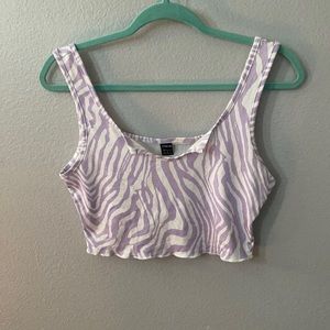 SHEIN light purple and white tank top